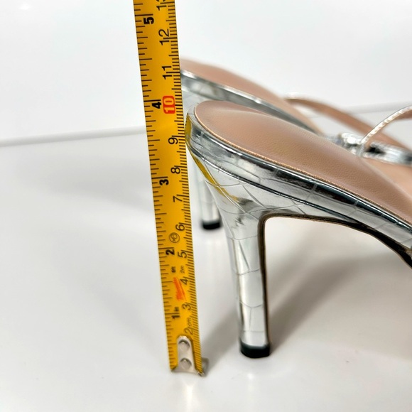 Silver strappy heels, size 36/6, pointy toe, 3.5” heel, NEW, Summer Party Sandal - Picture 3 of 9